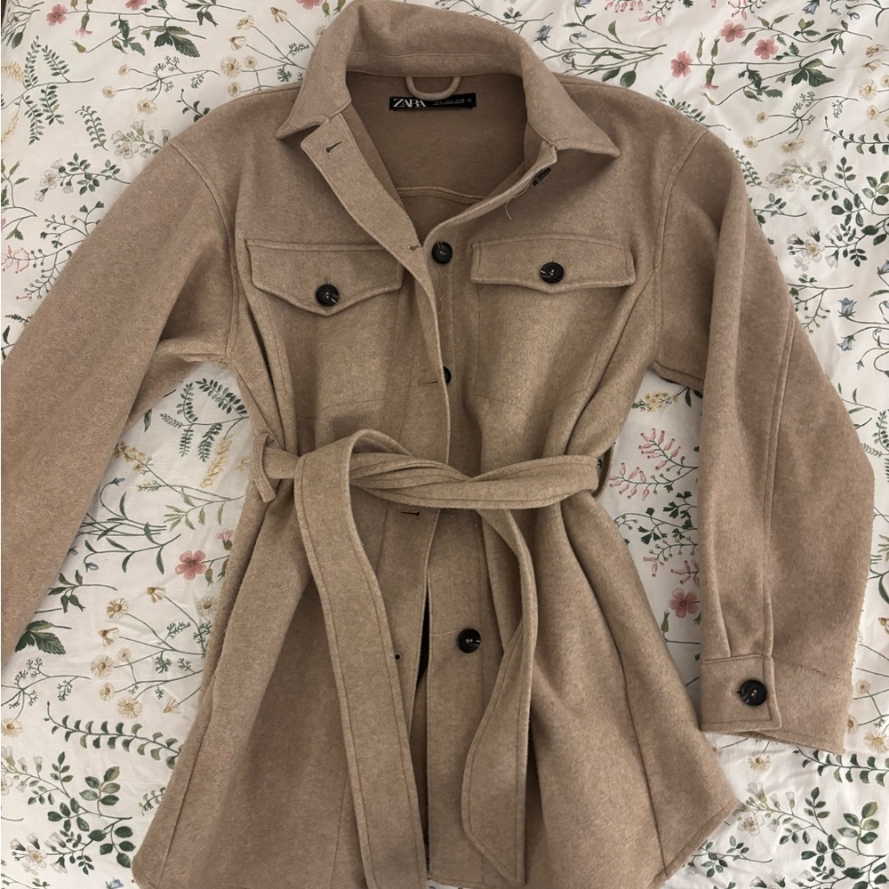 Zara Women's Beige Jacket with Belt